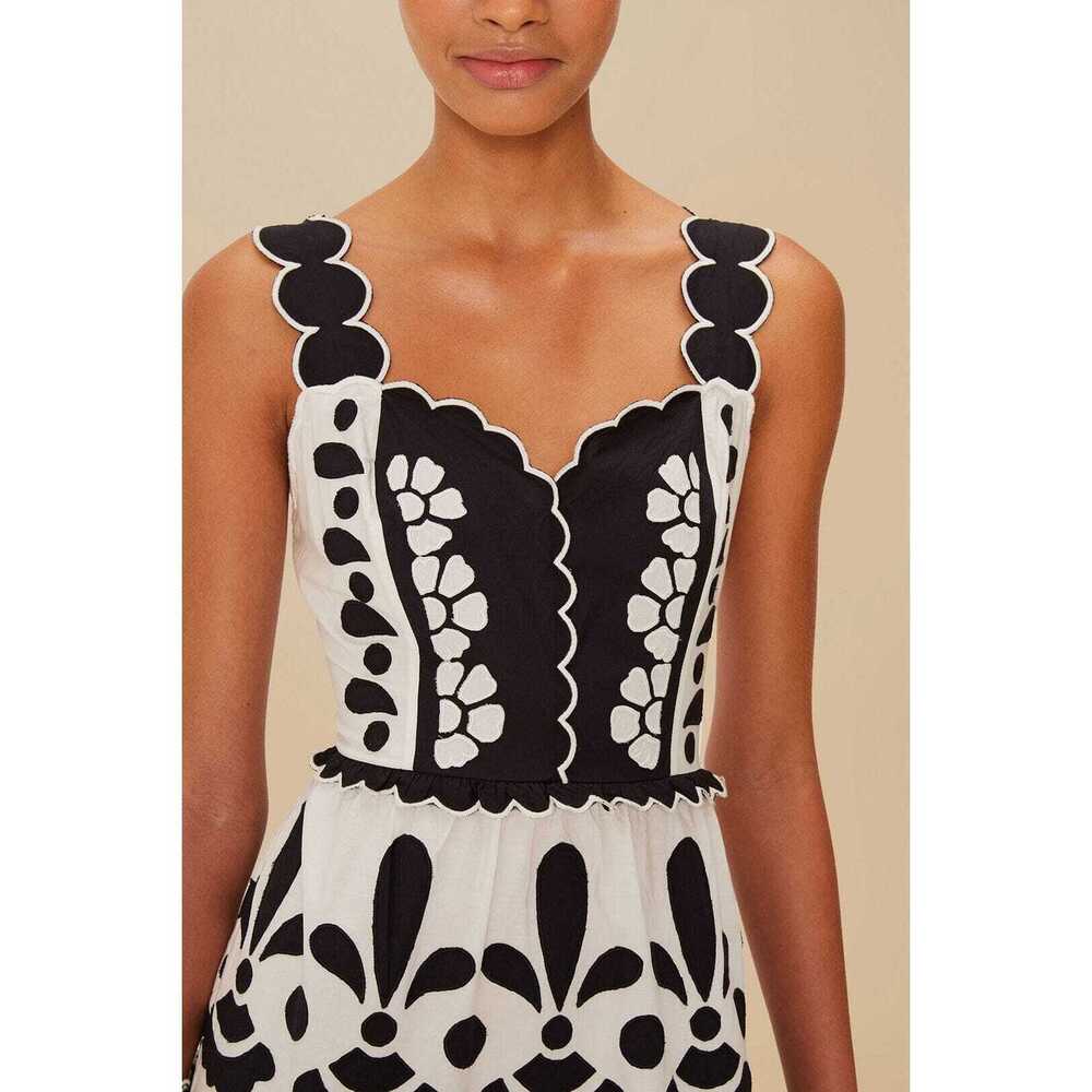 FARM Rio Black and White Floral Midi Dress - Picture 3 of 4